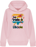 Sweat-shirt à capuche fille en coton Bio - Je vais à l'école de Florine R