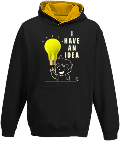 Déclenchez l'inspiration avec le Sweat à Capuche Bicolore pour Garçons - "I Have an Idea" de Florine R !