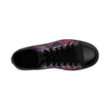 Baskets basses noires filles - imprimé violet
