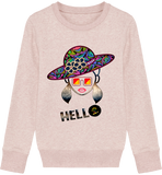 Plongez dans le monde enchanteur de la mode avec notre Sweat col rond Filles "Hello" de Florine R !