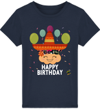 T-shirt fille manches courtes en coton Bio -  Happy Birthday de Florine R