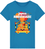 T-shirt fille manches courtes en coton Bio - Joyeux anniversaire de Florine R