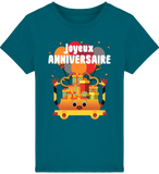 T-shirt fille manches courtes en coton Bio - Joyeux anniversaire de Florine R