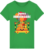 T-shirt fille manches courtes en coton Bio - Joyeux anniversaire de Florine R