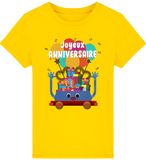 T-shirt fille manches courtes en coton Bio - Joyeux anniversaire de Florine R