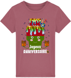 T-shirt fille manches courtes en coton Bio - Joyeux anniversaire de Florine R