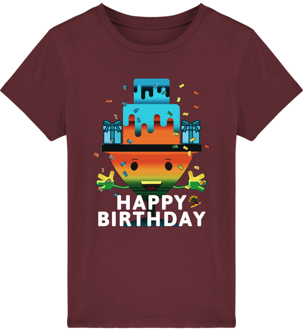 T-shirt garçon manches courtes en coton Bio - Happy Birthday de Florine R