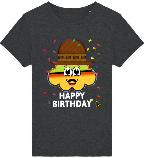 T-shirt garçon manches courtes en coton Bio - Happy Birthday de Florine R