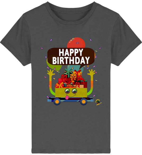 T-shirt garçon manches courtes en coton Bio - Happy Birthday de Florine R