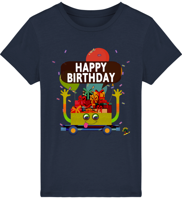 T-shirt garçon manches courtes en coton Bio - Happy Birthday de Florine R