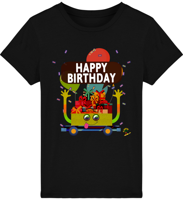 T-shirt garçon manches courtes en coton Bio - Happy Birthday de Florine R