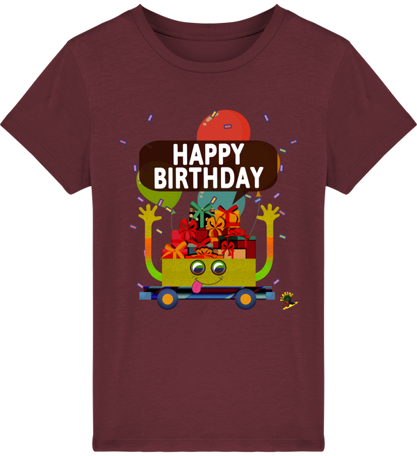 T-shirt garçon manches courtes en coton Bio - Happy Birthday de Florine R