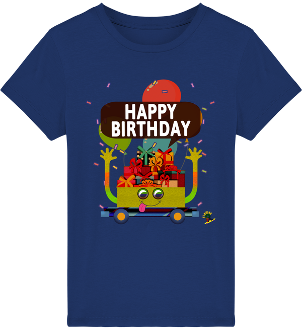 T-shirt garçon manches courtes en coton Bio - Happy Birthday de Florine R