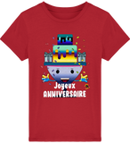 T-shirt garçon manches courtes en coton Bio - Joyeux anniversaire de Florine R