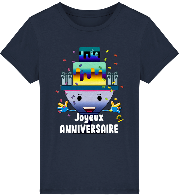 T-shirt garçon manches courtes en coton Bio - Joyeux anniversaire de Florine R